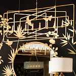 Люстра золотая из пересекающихся прямоугольных элементов Thin Intersecting Rectangles варинант исполнения - 4 | Loft Concept в Воронеже