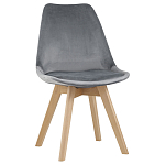 Стул с мягким велюровым сиденьем Arvika Grey варинант исполнения - 1 | Loft Concept в Воронеже