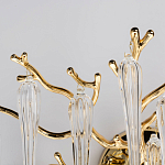 Бра золотого цвета с разветвленными ветвями и длинными прозрачными подвесками в форме стеклянных сосулек Droplet Chandelier варинант исполнения - 5 | Loft Concept в Воронеже