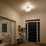 Потолочный светильник с двойным цилиндрическим плафоном из белого стекла и прозрачной органзы Kichler варинант исполнения - 6 | Loft Concept в Воронеже