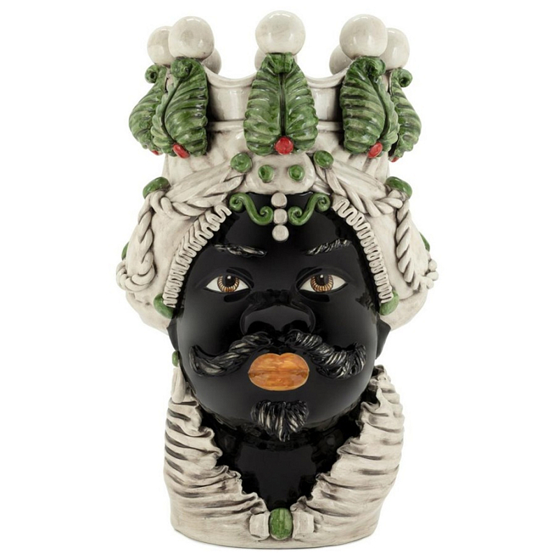 Ваза Vase Moro Man Ltd Green Red Бежевый Зеленый Черный в Воронеже | Loft Concept 