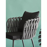 Стул мягкий с декором в виде плетеных лент на спинке и подлокотниках Semicircular Chair Decorated with Ribbons варинант исполнения - 3 | Loft Concept в Воронеже