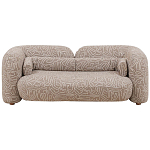 Дизайнерский двухместный диван с мягкими спинкой и подлокотниками светло-коричневый с принтом Madelaine Sofa Cocoa варинант исполнения - 1 | Loft Concept в Воронеже