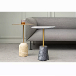 Кофейный столик круглый из мрамора серый Reliable Foundation варинант исполнения - 5 | Loft Concept в Воронеже