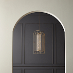 Люстра золотая с внутренним цилиндром из хрустальных бусин Romantic Lantern варинант исполнения - 3 | Loft Concept в Воронеже