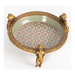 Чаша фарфоровая на бронзовых ножках в виде ангелов Porcelain Angels of Paradise варинант исполнения - 3 | Loft Concept в Воронеже