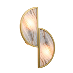 Бра с двумя полукруглыми плафонами из искусственного алебастра в бронзовой оправе Marbella варинант исполнения - 7 | Loft Concept в Воронеже