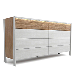 Комод 8 ящиков с подсветкой на рельефном фасаде Warm Industrial варинант исполнения - 2 | Loft Concept в Воронеже