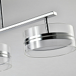 Люстра светодиодная с 4-мя круглыми прозрачными плафонами цилиндрической формы из акрила и стекла с пультом для регулировки света Glass Lamp Chromium варинант исполнения - 2 | Loft Concept в Воронеже