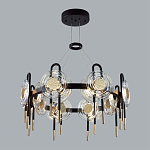 Люстра подвесная круглая черного цвета с круглыми прозрачными плафонами Virelia  варинант исполнения - 3 | Loft Concept в Воронеже