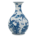 Ваза с мотивами цветущего сада с попугаями Blue Vase Inspired by Nature варинант исполнения - 2 | Loft Concept в Воронеже