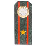 Часы погон ВС подарочные настольные из натурального камня Змеевик Military Clock варинант исполнения - 7 | Loft Concept в Воронеже