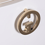 Тумбочка белая овальная с мраморной столешницей Thoroughbass варинант исполнения - 5 | Loft Concept в Воронеже