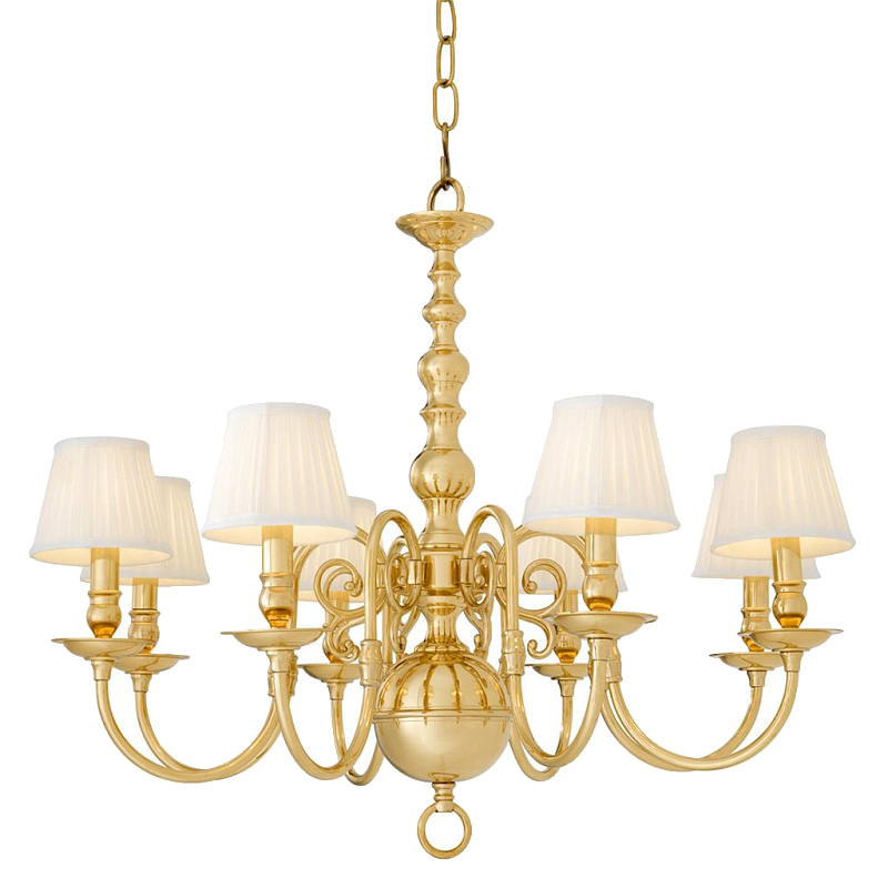 Люстра Eichholtz Chandelier Bourbon Brass Латунь Белый Черный в Воронеже | Loft Concept 