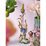 Подсвечник в образе попугая из фарфора с бронзовыми элементами Eden Garden варинант исполнения - 3 | Loft Concept в Воронеже