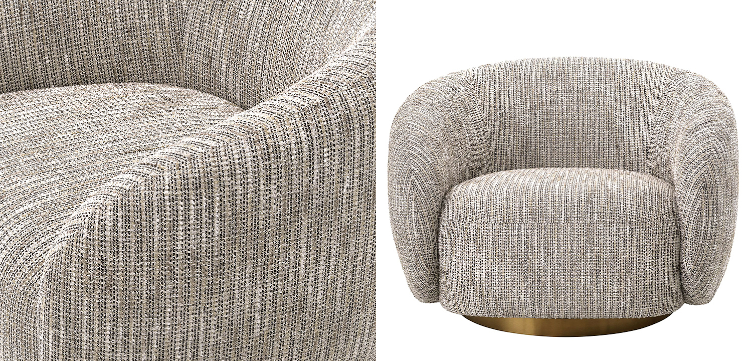 Кресло Eichholtz Swivel Chair Brice Mademoiselle Beige Кресло Eichholtz Swivel Chair Brice Mademoiselle Beige - Loft-Concept в Воронеже