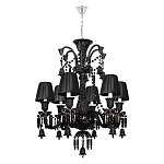 Люстра подвесная с плиссированными абажурами и множеством подвесок черного цвета Диаметр 62 см Lustre Reverie варинант исполнения - 1 | Loft Concept в Воронеже