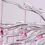 Люстра серебрянная с розовыми стеклянными подвесками в форме капель FAIRYTREE Light варинант исполнения - 6 | Loft Concept в Воронеже