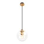 Подвесной светильник со стеклянным прозрачным плафоном в форме шара и золотыми металлическим акцентами 20 ClassiCon варинант исполнения - 2 | Loft Concept в Воронеже