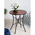 Столик приставной с круглой столешницей на металлическом черном основании Scenical Table варинант исполнения - 2 | Loft Concept в Воронеже