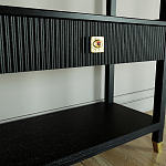 Стеллаж Elsa Dreams Black со стеклянными полками и ящиком варинант исполнения - 5 | Loft Concept в Воронеже