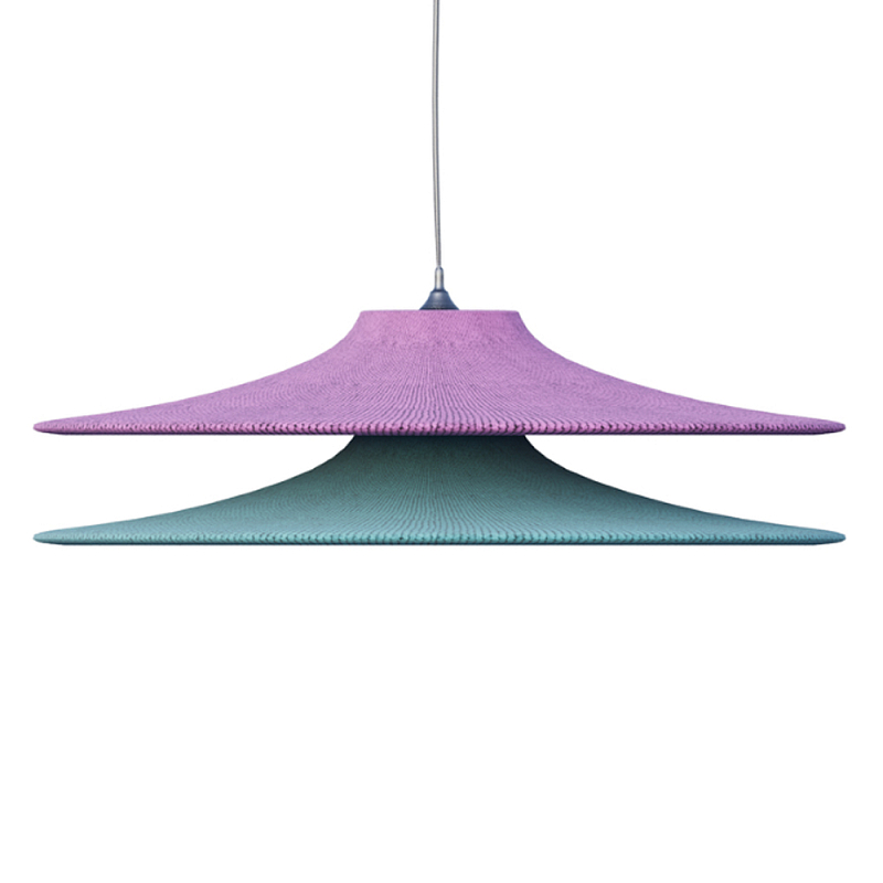 Подвесной вязаный светильник в двухцветном исполнении «Двойной Токио»  Сиреневый Бирюзовый в Воронеже | Loft Concept 