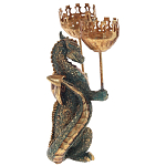 Подсвечник в виде дракона Dragon candlestick Gold Green варинант исполнения - 2 | Loft Concept в Воронеже