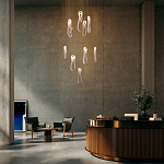 Подвесной светильник белого цвета с изогнутым плафоном Flow Loop варинант исполнения - 8 | Loft Concept в Воронеже