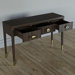 Дизайнерский Письменный стол Elsa Dreams Walnut с тремя ящиками варинант исполнения - 4 | Loft Concept в Воронеже