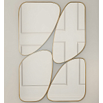 Зеркало в ассиметричной раме золотистого цвета Chaotic варинант исполнения - 2 | Loft Concept в Воронеже