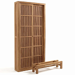Шкаф из массива тика Okino Wood Cabinet варинант исполнения - 3 | Loft Concept в Воронеже