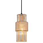 Подвесной светильник со стеклянным рифленым плафоном цилиндрической формы Eliara 13 варинант исполнения - 1 | Loft Concept в Воронеже