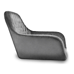 Стул с мягкой серой обивкой из велюра и подъемно-поворотным механизмом на черных колесиках Harper Gray варинант исполнения - 2 | Loft Concept в Воронеже