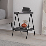 Стол приставной с 2-мя круглыми столешницами цвета антрацит ESSEL SIDE TABLE ANTHRACITE варинант исполнения - 3 | Loft Concept в Воронеже