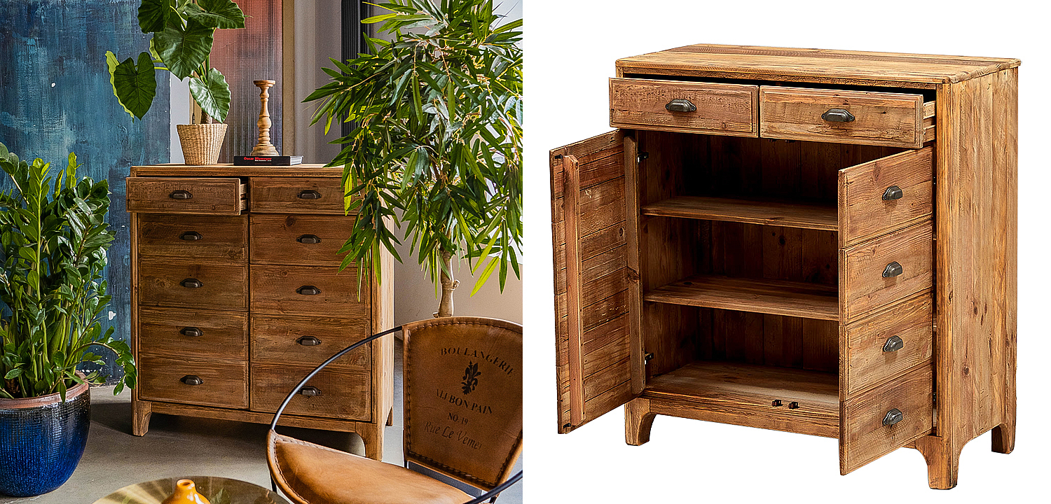 Комод из массива сосны в стиле лофт Pauley Loft Chest of Drawers Комод из массива сосны в стиле лофт Pauley Loft Chest of Drawers - Loft-Concept в Воронеже