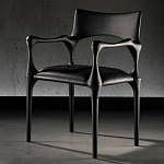 Стул дизайнерский с плетеным сидением Kronos Dining Chair Black варинант исполнения - 3 | Loft Concept в Воронеже