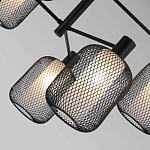 Люстра потолочная с абажурами из металлической сетки Loft Grid Pendant Gold варинант исполнения - 6 | Loft Concept в Воронеже