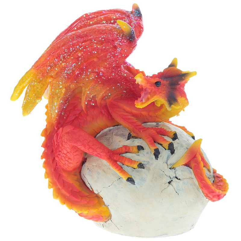 Декоративная статуэтка Дракон Red Yellow Dragon Statuette Красный Желтый Бежевый Мульти в Воронеже | Loft Concept 
