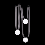 Подвесной светильник с серыми кожаными ремнями и белыми стеклянными плафонами в виде шаров Flos Wireline Lighting варинант исполнения - 2 | Loft Concept в Воронеже