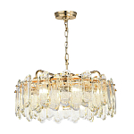 Люстра подвесная круглая с хрустальными овальными подвесками Harmonica варинант исполнения - 2 | Loft Concept в Воронеже