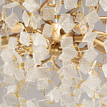 Люстра подвесная золотого цвета с декоративными ветвями и прозрачными рельефными подвесками FAIRYTREE Light варинант исполнения - 9 | Loft Concept в Воронеже