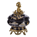 Шкатулка черного цвета с бронзовым ангелом Eden Garden варинант исполнения - 1 | Loft Concept в Воронеже