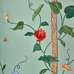 Обои с вышивкой ручной работы Floral Lattice Original colourway on wool sateen варинант исполнения - 2 | Loft Concept в Воронеже