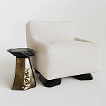 Кресло Cannes с мягкой обивкой букле молочного цвета  варинант исполнения - 2 | Loft Concept в Воронеже