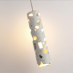 Подвесной светильник с цилиндрическим белым бетонным плафоном Terrazzo Light варинант исполнения - 5 | Loft Concept в Воронеже