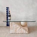 Дизайнерский журнальный стол в виде раковины с жемчужиной под прозрачной столешницей Fahin варинант исполнения - 3 | Loft Concept в Воронеже