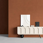 Дизайнерский комод с фактурным фасадом и чёрной ножкой в форме шара Samanta варинант исполнения - 2 | Loft Concept в Воронеже