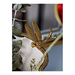 Ваза из фарфора черная с цветочной росписью и бронзовой стрекозой Spring Garden варинант исполнения - 6 | Loft Concept в Воронеже