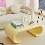 Дизайнерский журнальный стол жёлтый округлой формы Bonyn варинант исполнения - 1 | Loft Concept в Воронеже