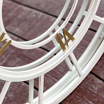 Зеркало настенное в белой металлической раме в виде часов Mirror Tower Clock варинант исполнения - 3 | Loft Concept в Воронеже